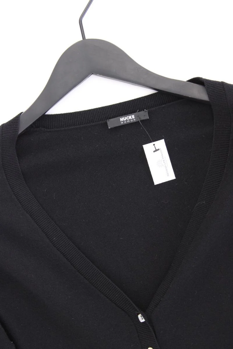 Hucke Strickjacke Gr. 40 Langarm schwarz aus Viskose