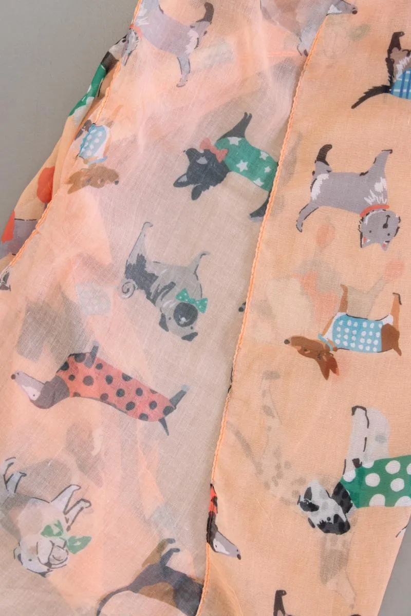 Tuch mit Hundemuster orange