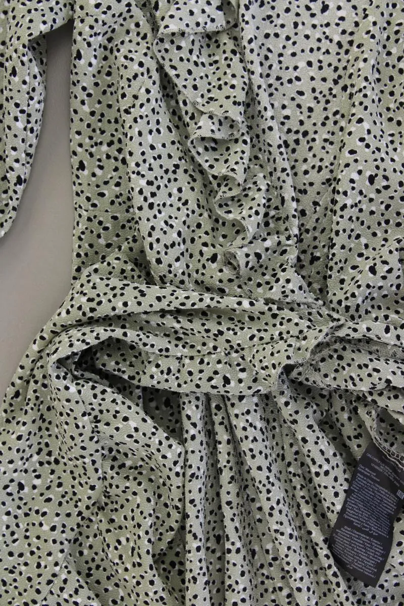 Only Wickelkleid Gr. 36 Langarm grün aus Polyester
