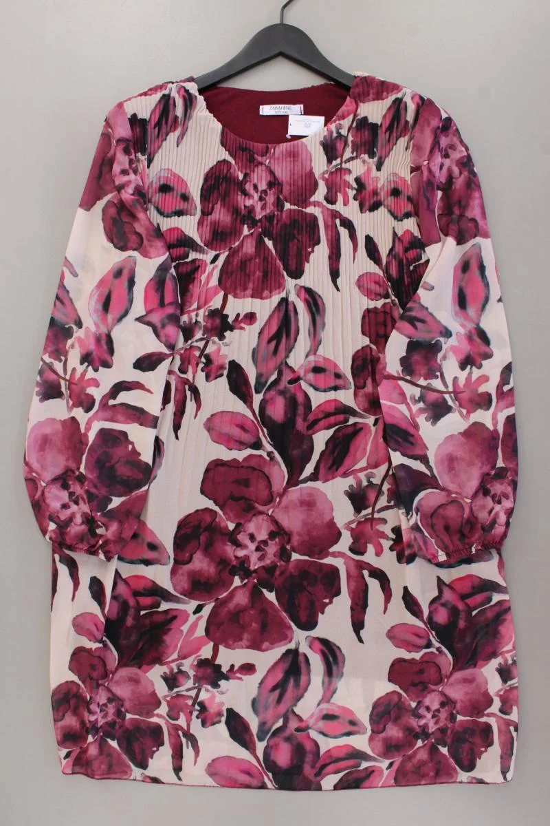 Zabaione Chiffonkleid Gr. XXL mit Blumenmuster Langarm lila
