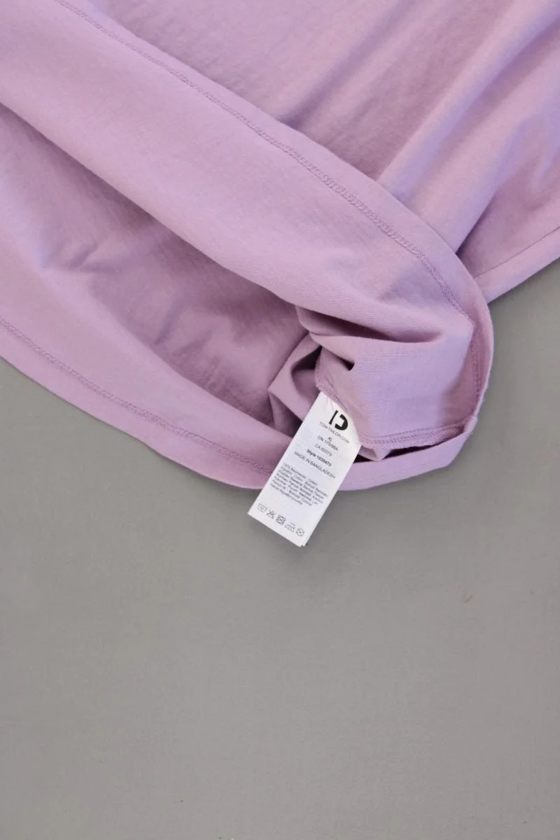 Tom Tailor (Denim) Shirt mit V-Ausschnitt Gr. XL Kurzarm lila aus Baumwolle