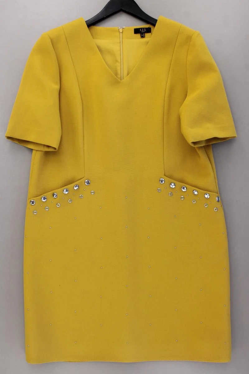 1.2.3 Paris Kurzarmkleid Gr. 42 gelb aus Polyester