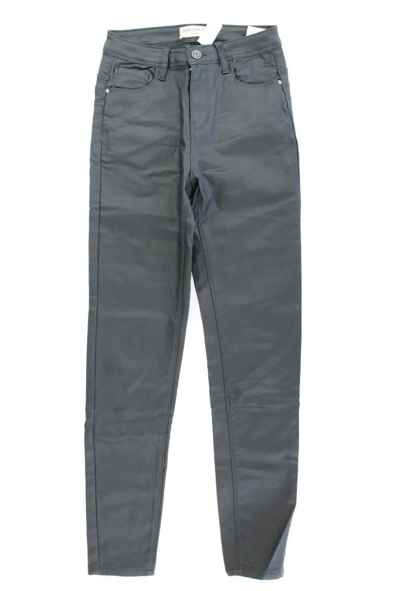 Nina Carter Kunstlederhose Gr. 36 olivgrün aus Polyester