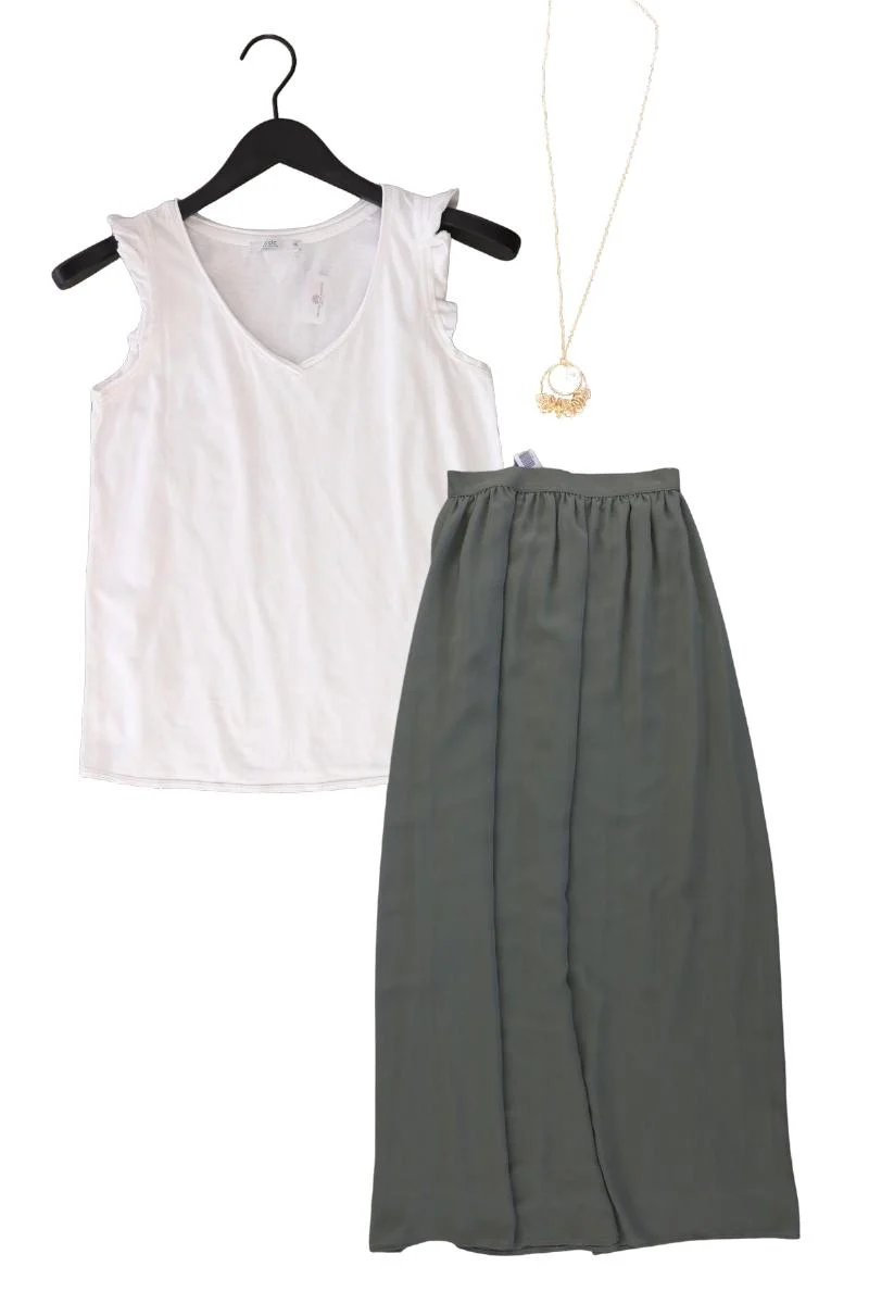 Second Hand Outfit Größe XS mit edc by Esprit Trägertop in Gr. XS und Halskette
