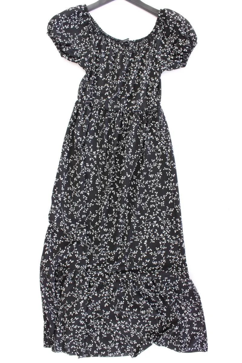 Trendyol Kurzarmkleid Gr. M mit Blumenmuster schwarz