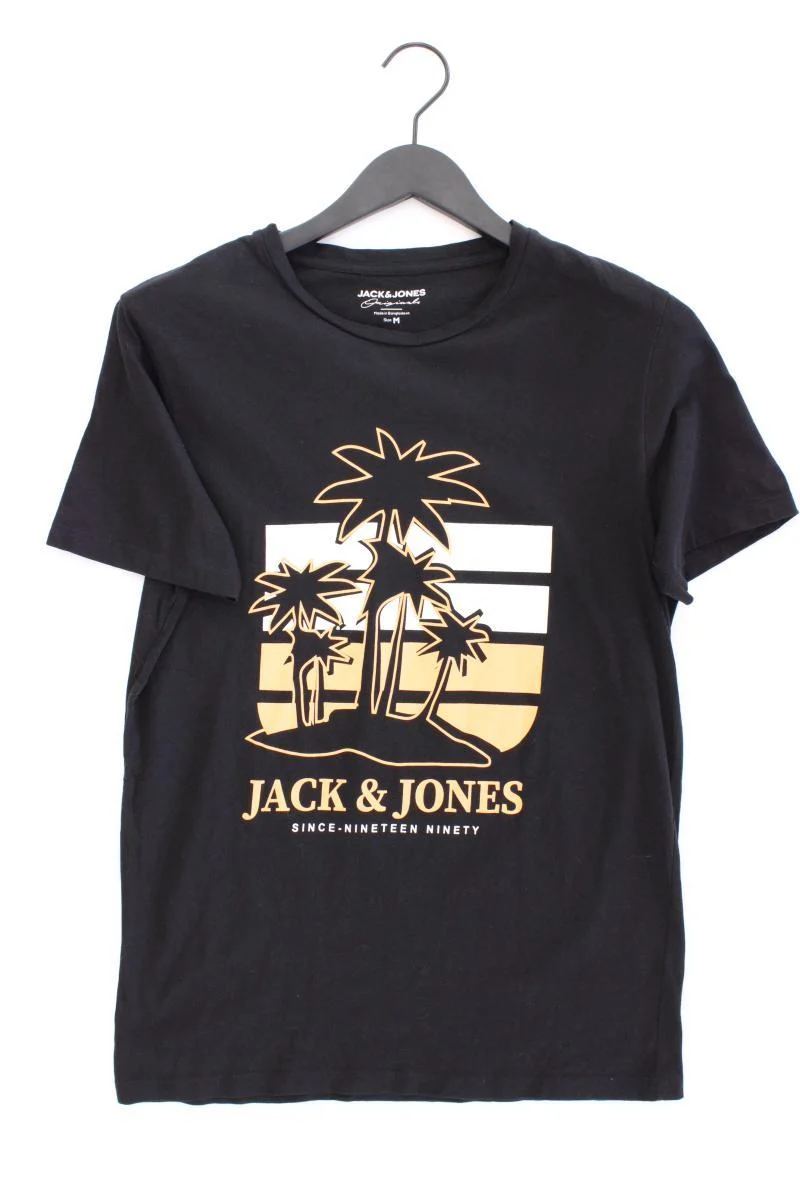 Jack & Jones Printshirt für Herren Gr. M Kurzarm schwarz