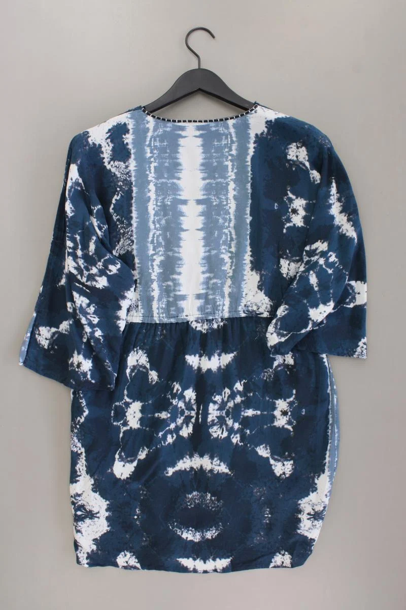 Zara Tunika Kleid Gr. XS mit Batikmuster 3/4 Ärmel blau