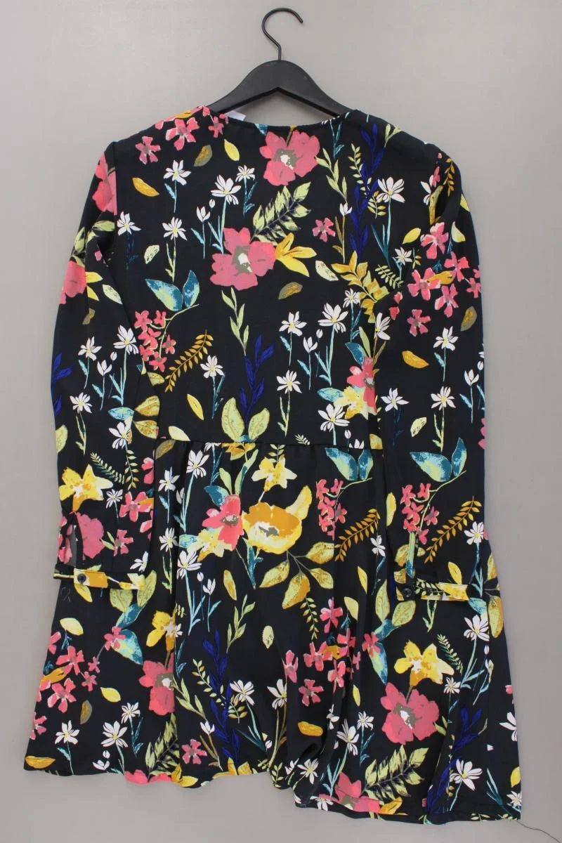 Only Sommerkleid Gr. 38 mit Blumenmuster Langarm mehrfarbig aus Polyester