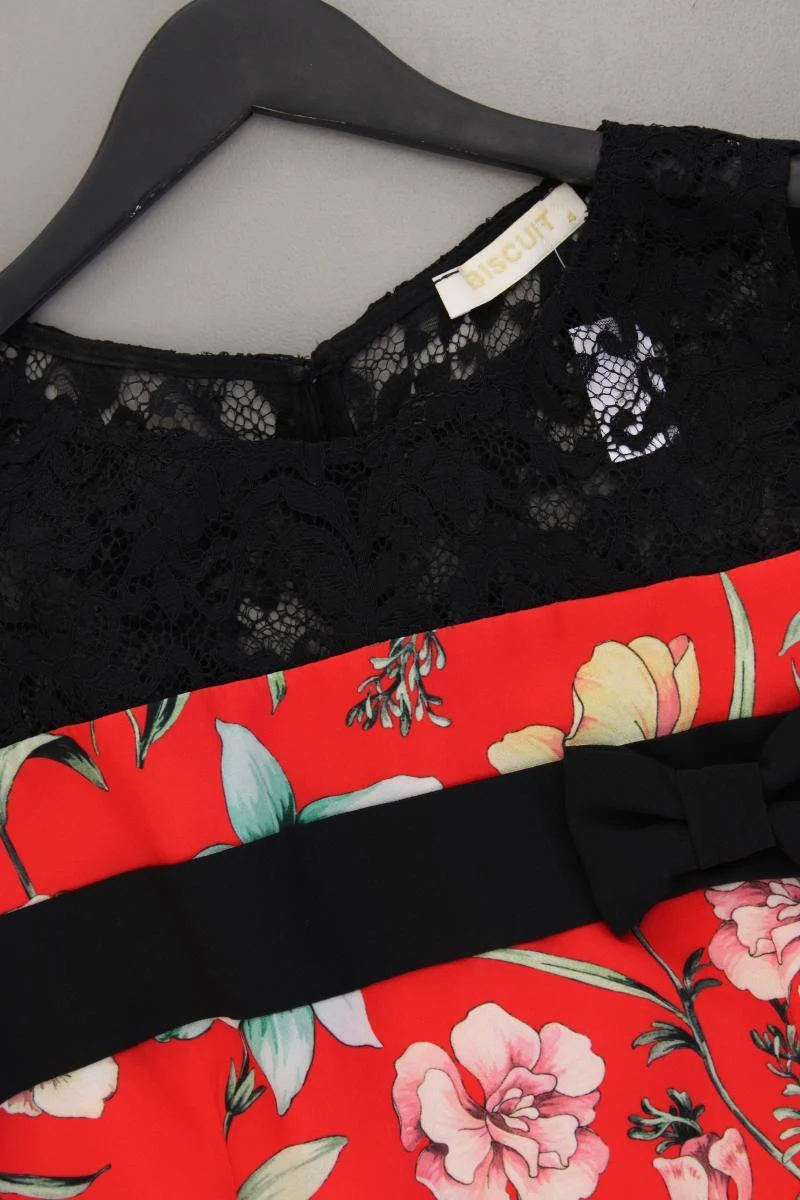 Midikleid Gr. 38 mit Blumenmuster Ärmellos rot