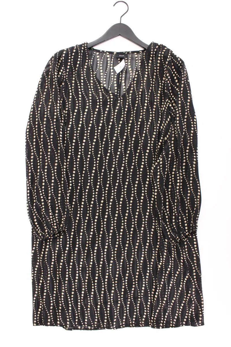 Zizzi Langarmkleid Gr. 48 gepunktet schwarz