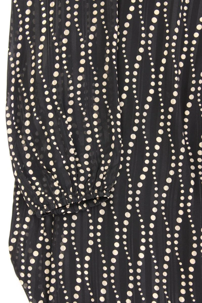 Zizzi Langarmkleid Gr. 48 gepunktet schwarz