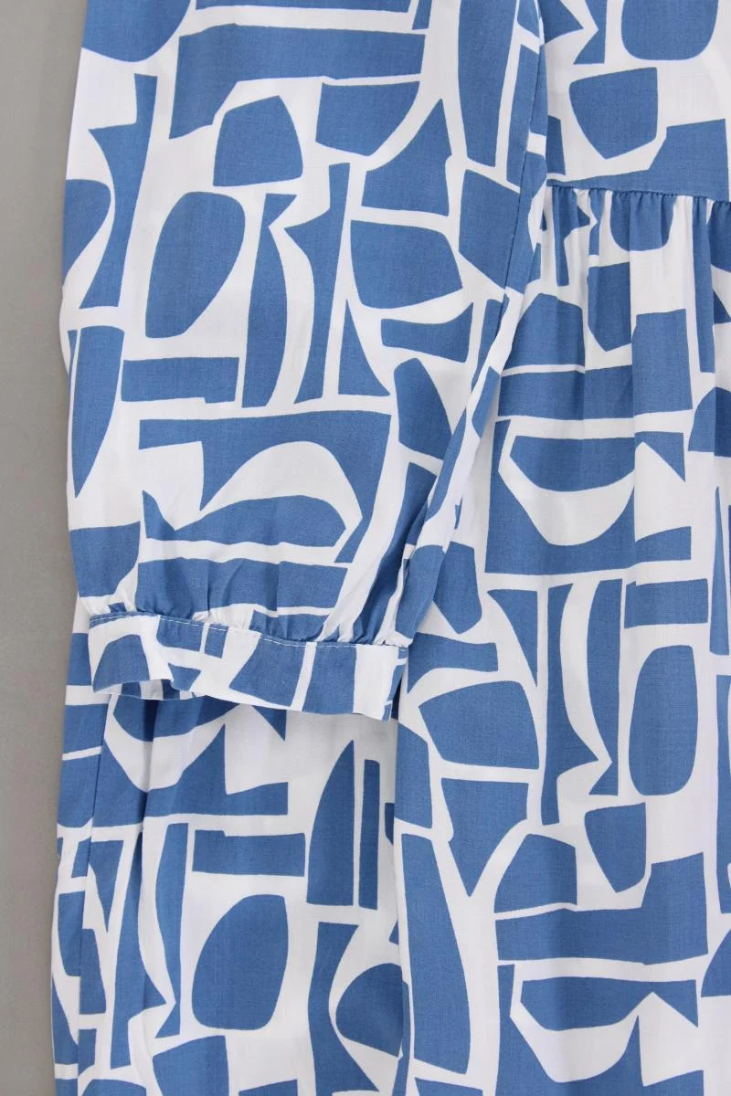Zabaione Langarmkleid Gr. XXL geometrisches Muster blau