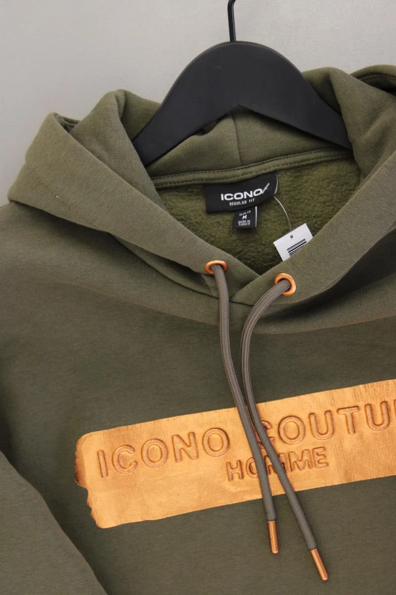 Icono Hoodie für Herren Gr. M neuwertig olivgrün aus Baumwolle