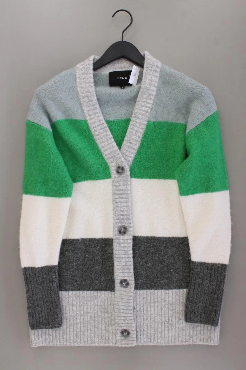 Opus Strickjacke Modell Damin Gr. 38 gestreift Langarm mehrfarbig aus Polyamid