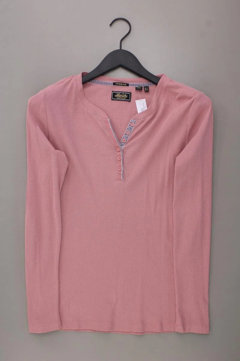 Superdry Shirt mit V-Ausschnitt Gr. 36 Langarm rosa