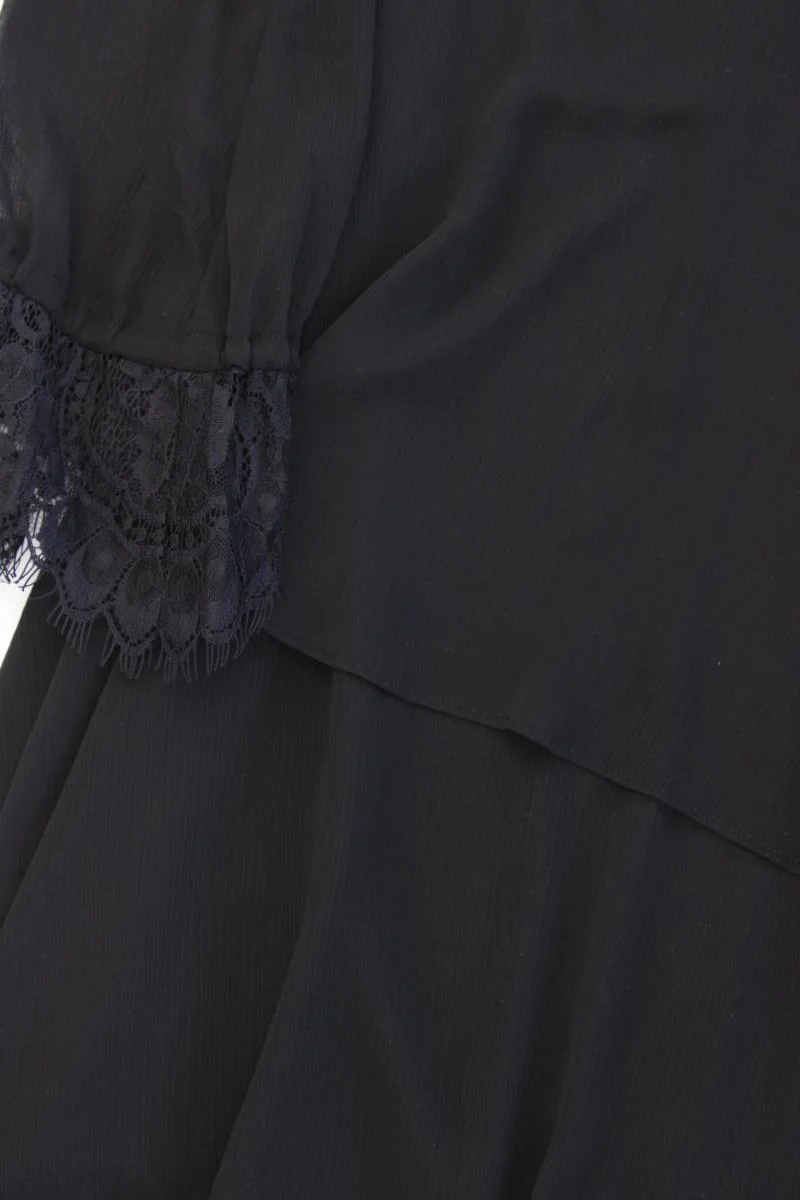 Tigha Langarmkleid Gr. XS neuwertig schwarz aus Polyester
