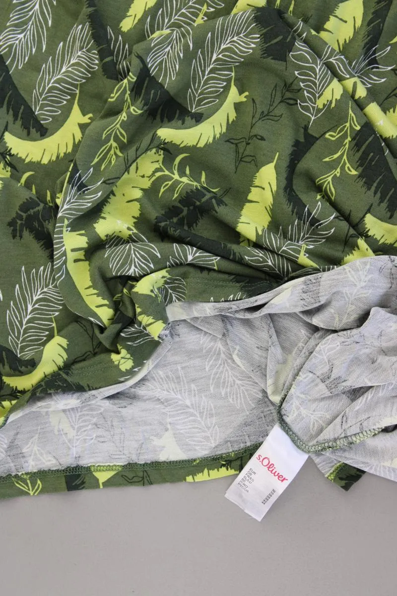 s.Oliver Kurzarmkleid Gr. 36 olivgrün aus Viskose