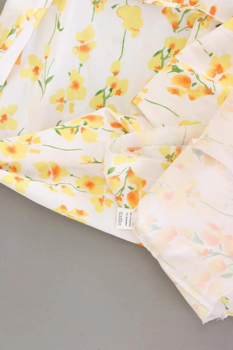 Kurzarmkleid Gr. XL mit Blumenmuster mehrfarbig aus Polyester