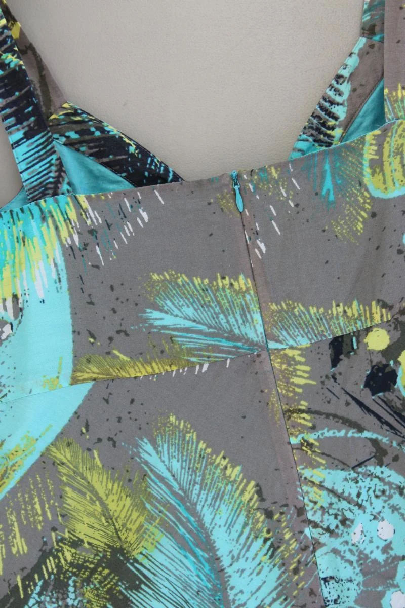 comma, Kleid mit Seide Gr. 38 Träger türkis aus Baumwolle