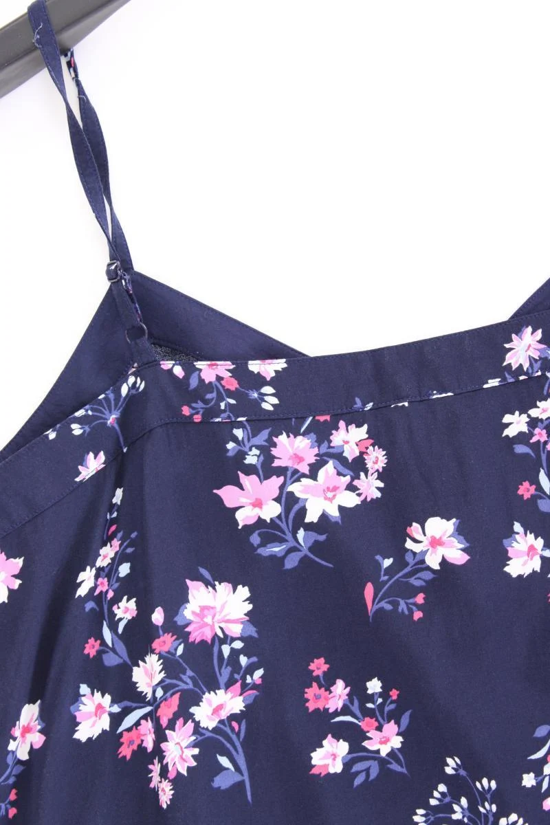 Esprit Spaghetti-Top Gr. 44 mit Blumenmuster neuwertig blau aus Viskose