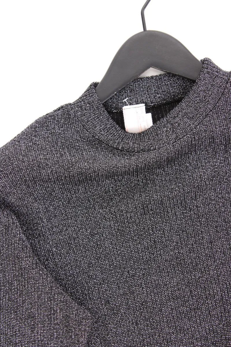 Pullover mit Glitzer und Wolle Gr. 44/46 Langarm silber aus Polyacryl