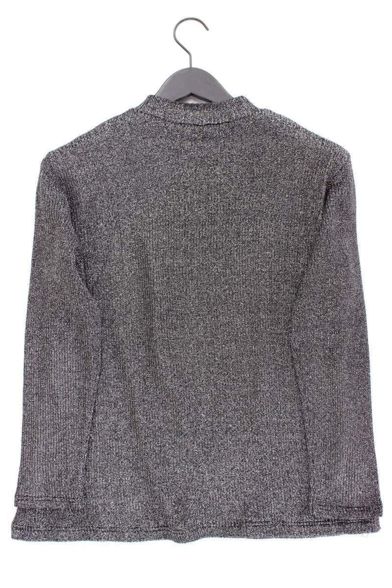 Pullover mit Glitzer und Wolle Gr. 44/46 Langarm silber aus Polyacryl