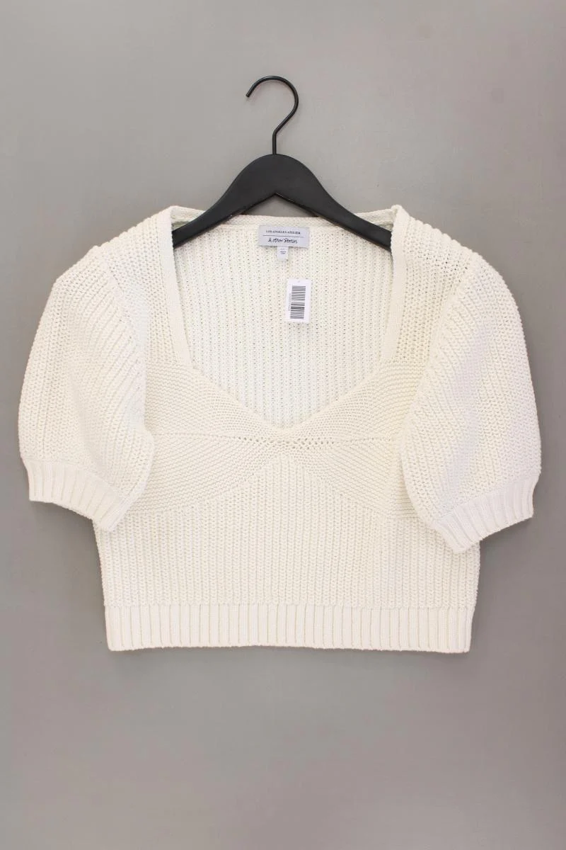 & other stories Strickshirt Gr. L neuwertig Kurzarm creme aus Baumwolle