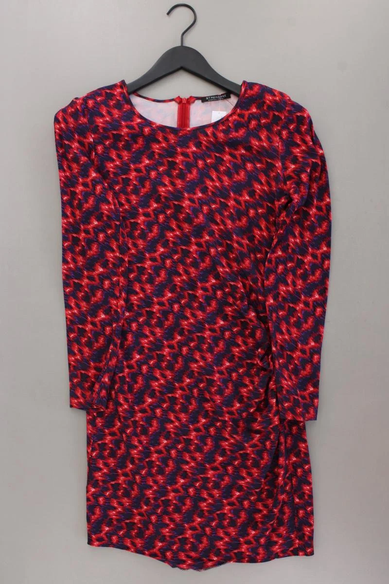 Strenesse Langarmkleid Gr. 38 mit Tierdruck rot aus Baumwolle
