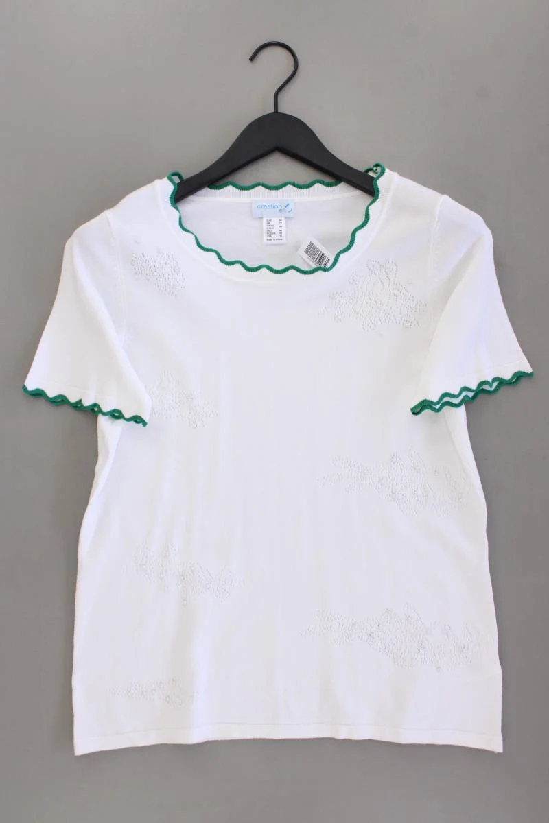 Création L. Shirt Gr. 42 Kurzarm weiß aus Viskose
