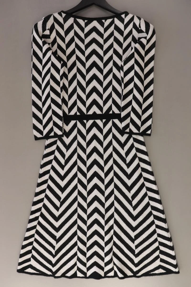 Esprit Strickkleid Gr. M geometrisches Muster 3/4 Ärmel schwarz aus Polyacryl