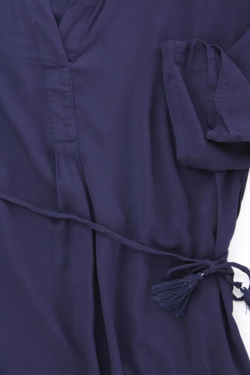 Esprit Midikleid Gr. M mit Gürtel 3/4 Ärmel blau aus Viskose