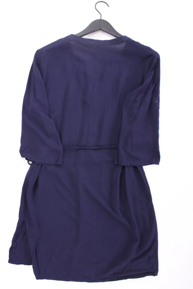 Esprit Midikleid Gr. M mit Gürtel 3/4 Ärmel blau aus Viskose