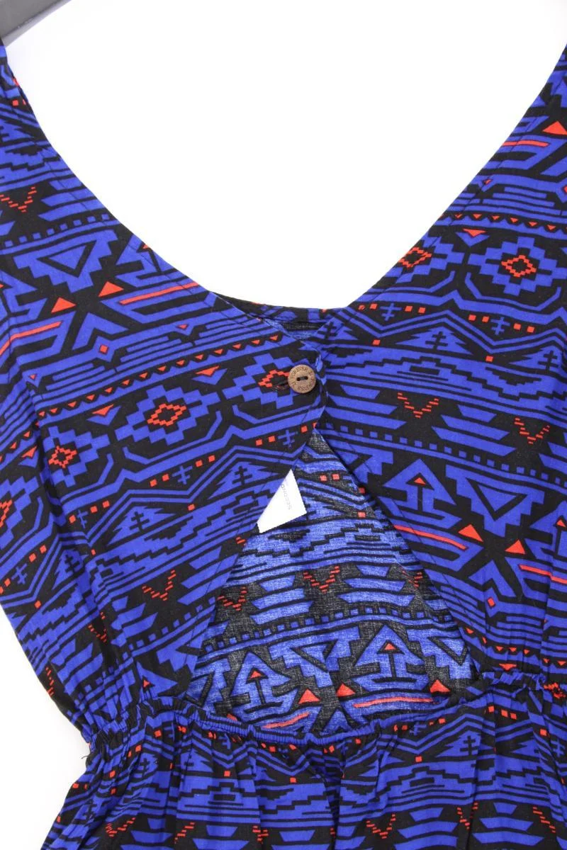 forever 21 Trägerkleid Gr. S geometrisches Muster blau aus Rayon