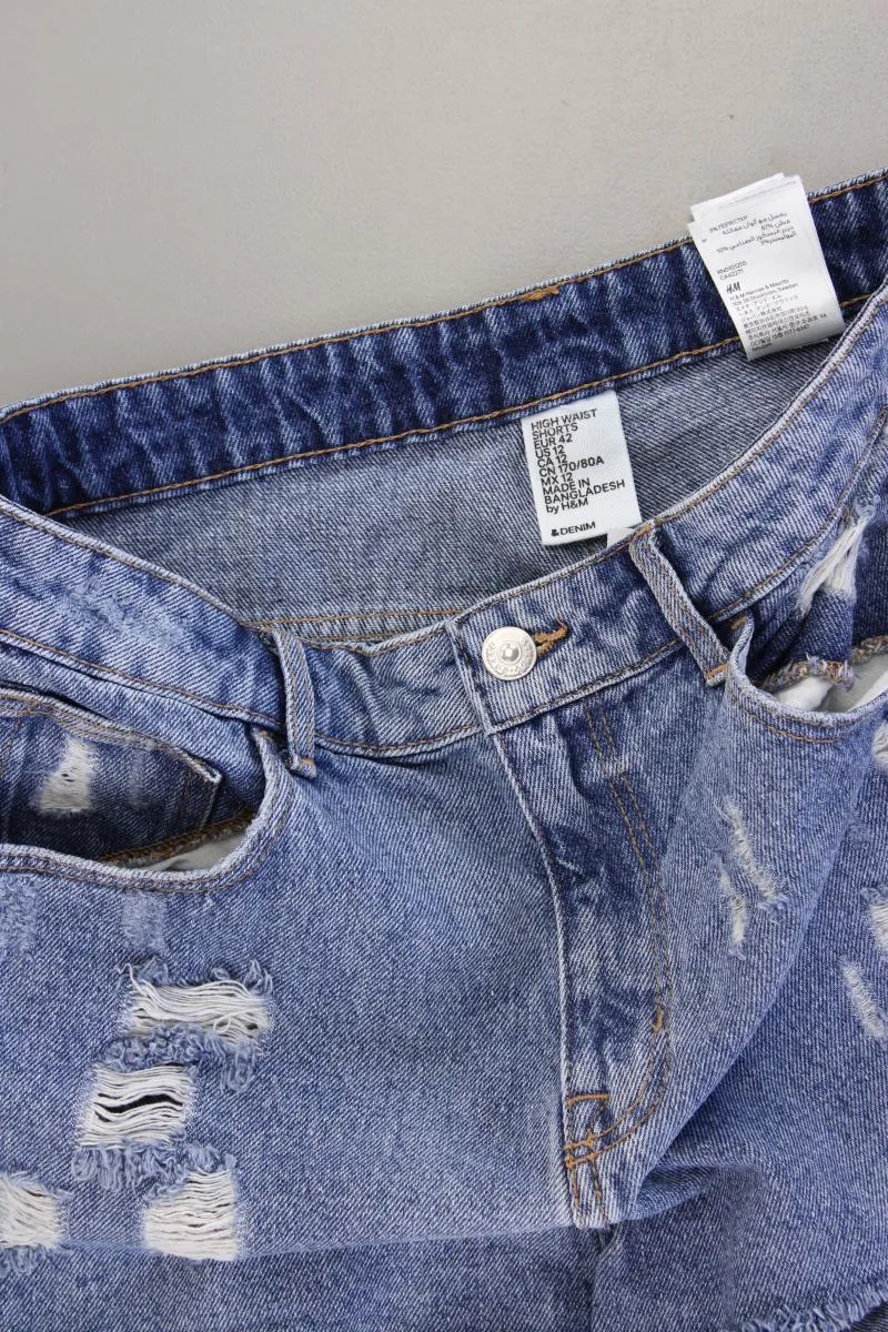 H&M Jeansshorts Gr. 42 blau aus Baumwolle