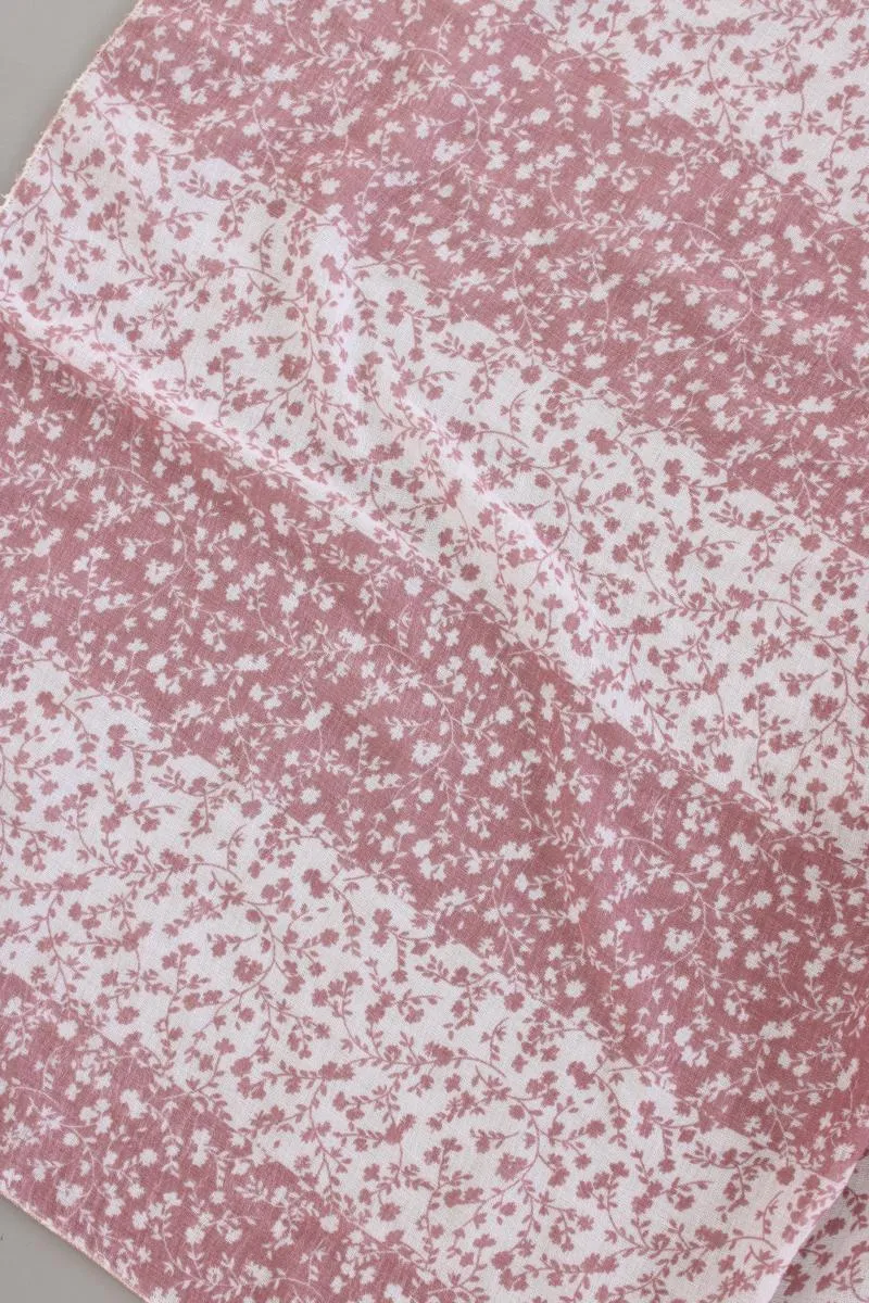 Tuch mit Blumenmuster rosa aus Polyester