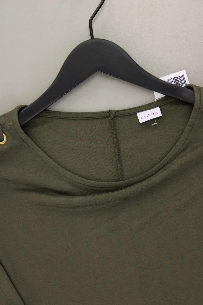 Lascana T-Shirt Gr. 40/42 neuwertig Kurzarm olivgrün aus Viskose