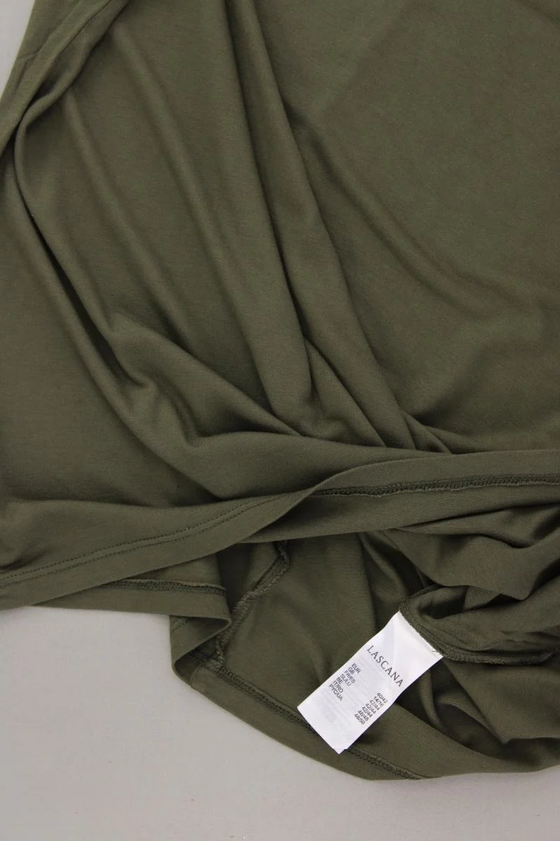 Lascana T-Shirt Gr. 40/42 neuwertig Kurzarm olivgrün aus Viskose