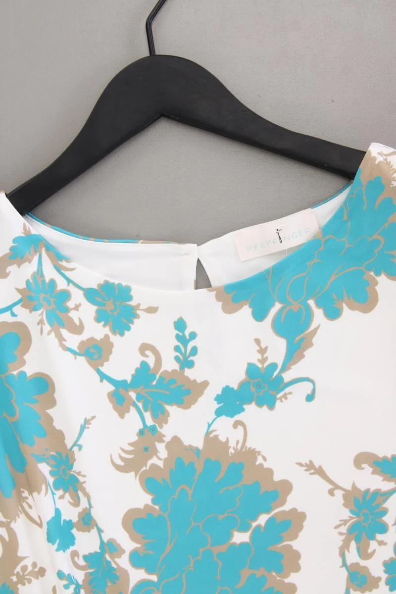 Pfeffinger Trägertop Gr. 50 mit Blumenmuster neuwertig türkis aus Polyester