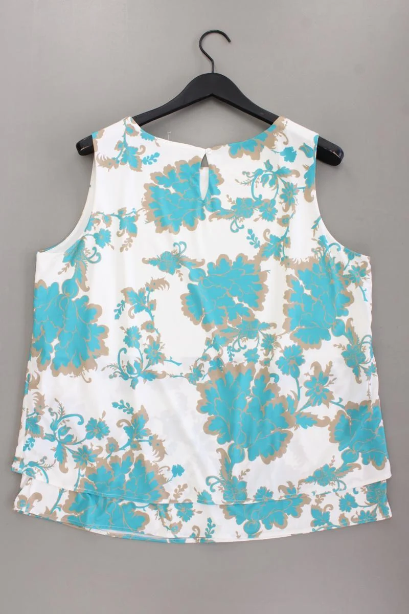 Pfeffinger Trägertop Gr. 50 mit Blumenmuster neuwertig türkis aus Polyester