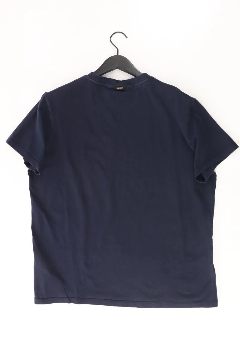 Napapijri Printshirt für Herren Gr. XXL Kurzarm blau aus Baumwolle