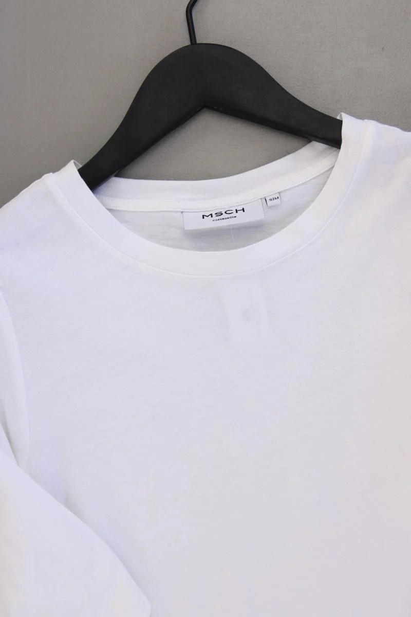 MSCH Copenhagen T-Shirt Gr. S/M Kurzarm weiß aus Baumwolle