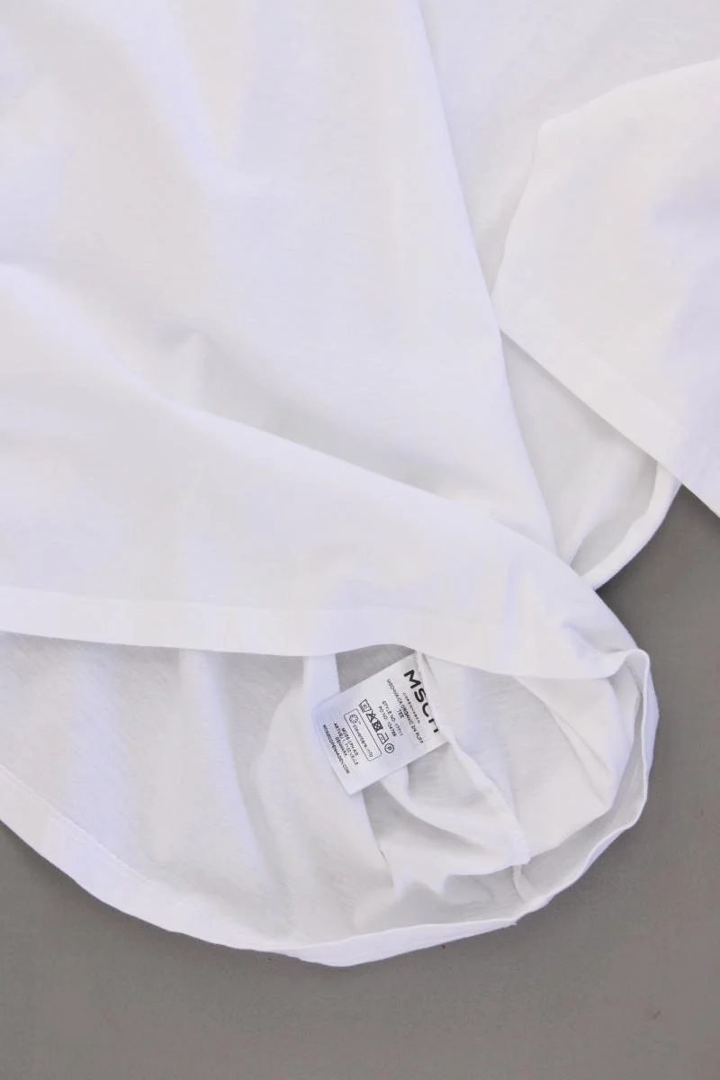 MSCH Copenhagen T-Shirt Gr. S/M Kurzarm weiß aus Baumwolle
