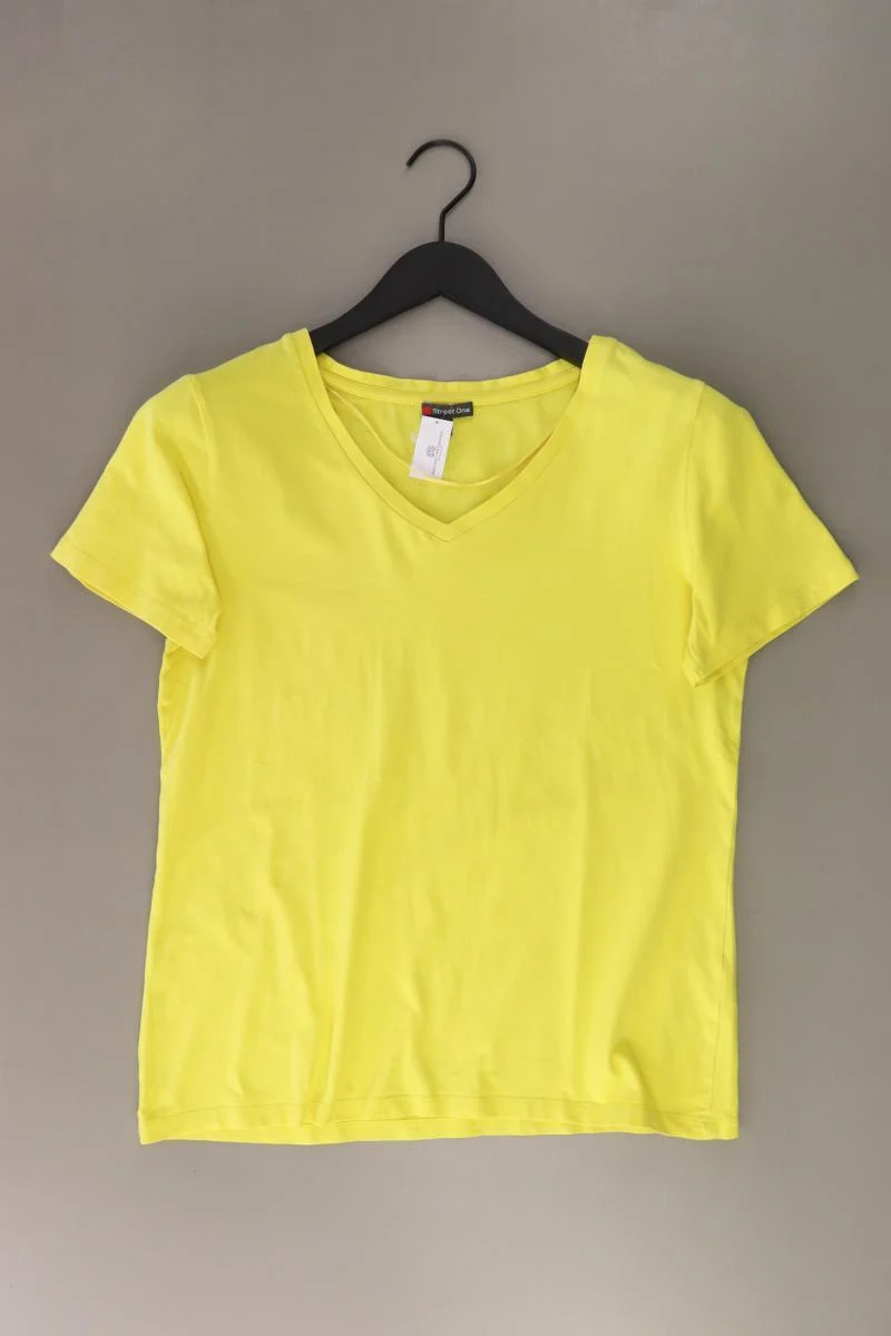 Street One Shirt mit V-Ausschnitt Gr. 42 Kurzarm gelb aus Baumwolle