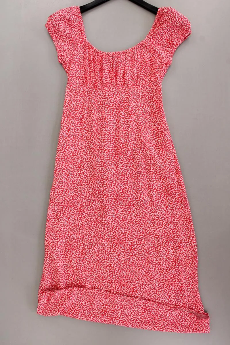 Only Maxikleid Gr. XS mit Blumenmuster Kurzarm mit Carmen-Ausschnitt rot