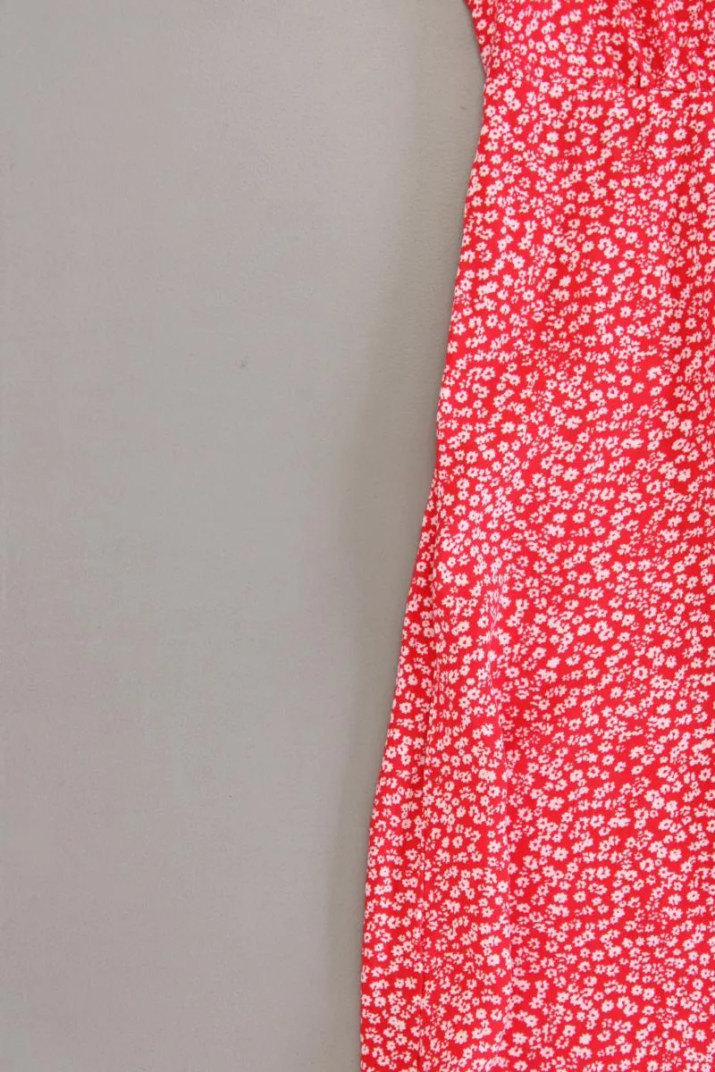 Only Maxikleid Gr. XS mit Blumenmuster Kurzarm mit Carmen-Ausschnitt rot