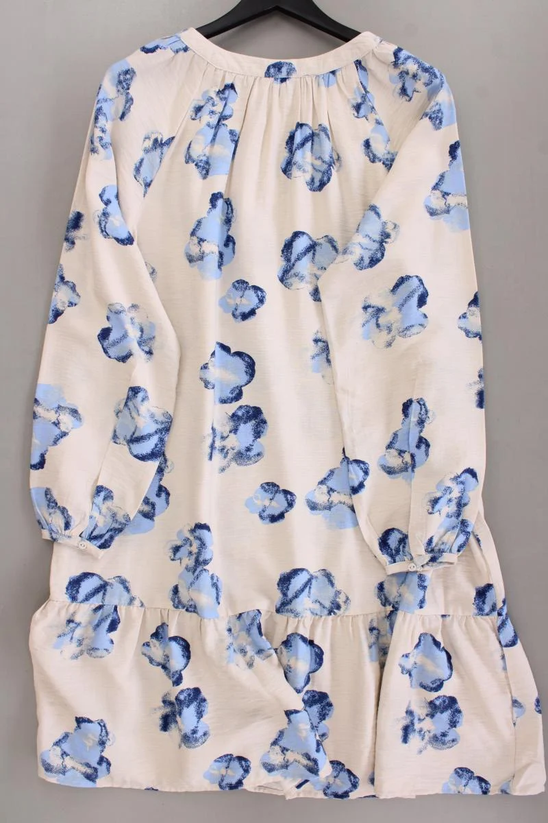 Zizzi Langarmkleid Gr. 48 mit Blumenmuster neuwertig creme
