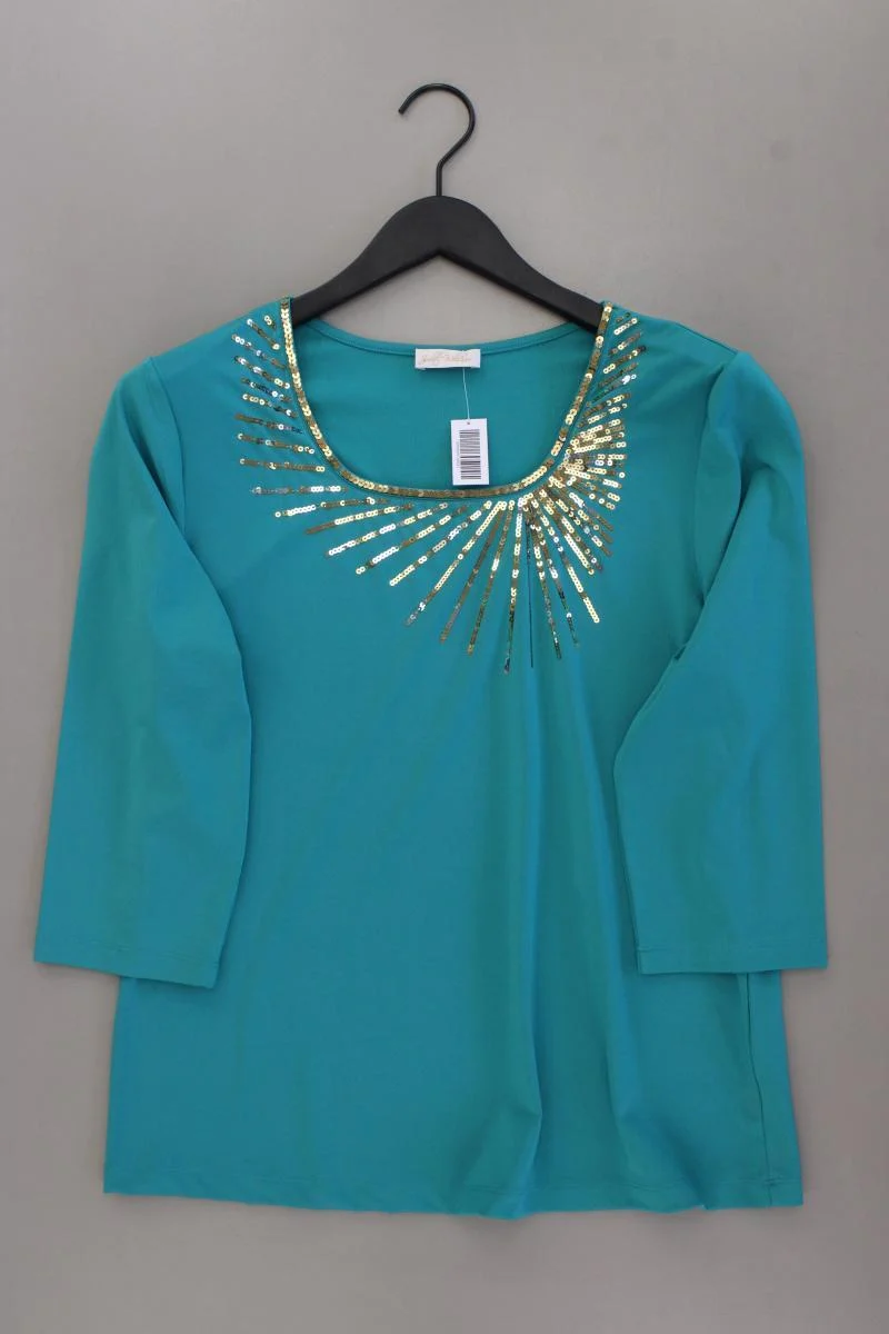 Judith Williams Classic Shirt Gr. 42 neuwertig 3/4 Ärmel mit Pailletten türkis