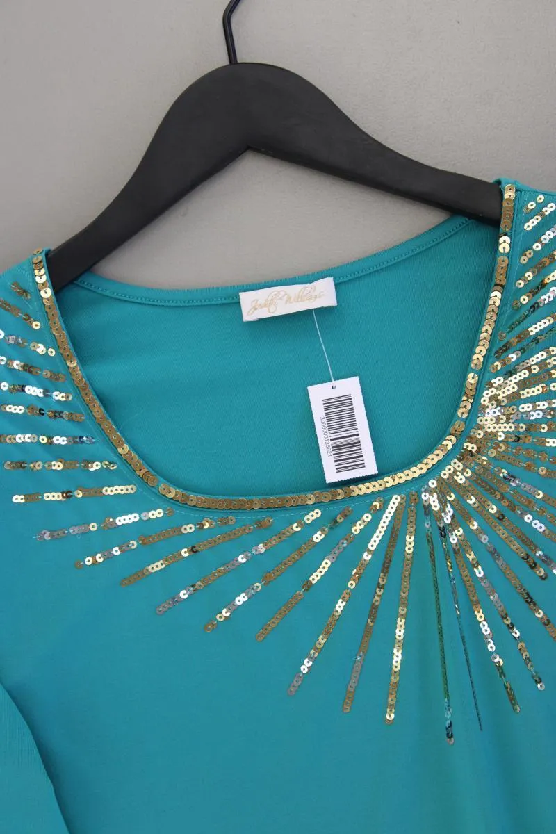Judith Williams Classic Shirt Gr. 42 neuwertig 3/4 Ärmel mit Pailletten türkis