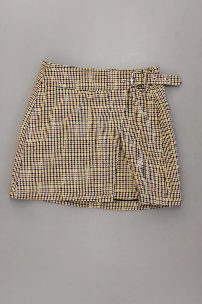 Bershka Kurzer Rock Gr. S kariert braun aus Polyester