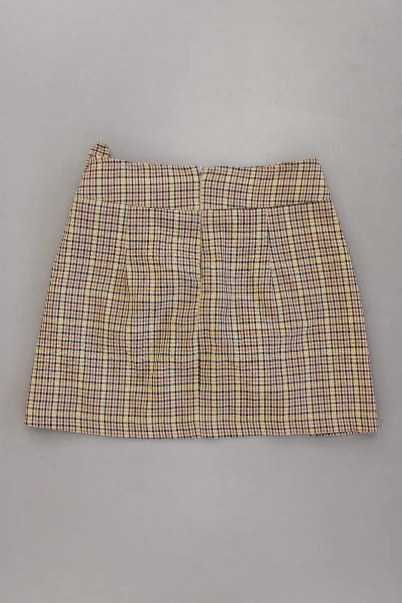 Bershka Kurzer Rock Gr. S kariert braun aus Polyester